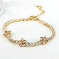 Women's Fashion Flower Copper Bracelets Plating Inlaid Zircon Zircon Copper Bracelets main image 5