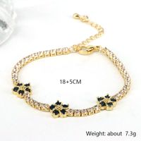 Women's Fashion Flower Copper Bracelets Plating Inlaid Zircon Zircon Copper Bracelets main image 2