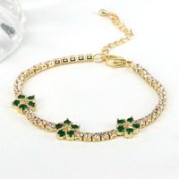 Women's Fashion Flower Copper Bracelets Plating Inlaid Zircon Zircon Copper Bracelets sku image 1