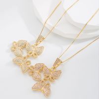 New Fashion Creative Inlaid Zircon Butterfly Wings Necklace main image 2