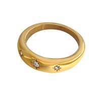 Women's Fashion Simple Style Sun Titanium Steel Zircon Ring Plating Copper Rings main image 2