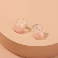 1 Pair Cute Vacation Beach Square Flower Resin Drop Earrings Ear Studs sku image 5