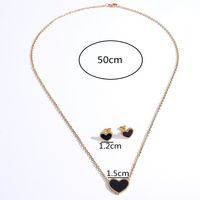 Unisex Simple Style Heart Shape Copper Earrings Necklace Gold Plated Jewelry Sets main image 3