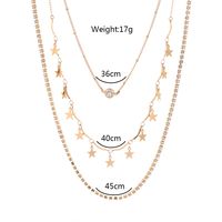 Wholesale Jewelry Fashion Pentagram Tassel Iron Zircon Plating Necklace main image 7