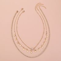 Wholesale Jewelry Fashion Pentagram Tassel Iron Zircon Plating Necklace sku image 1