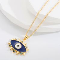 Novelty Design Alloy Moon Necklace Daily Electroplating Rhinestone Copper Necklaces 1 Piece sku image 2