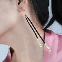 Retro Geometric Alloy Cloth Splicing Earrings main image 1