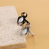 Gothic Spider Alloy Plating Rhinestones Couple Ring main image 2