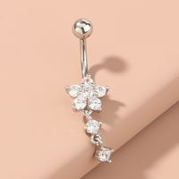 1 Stück Bauchnabelpiercing Sexy Blume Edelstahl 304 Kupfer Diamant Strasssteine main image 1