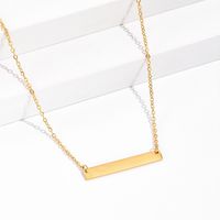 201 Stainless Steel 18K Gold Plated Simple Style Plating Rectangle Necklace main image 4