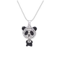 Frau Süß Panda Legierung Halskette Mit Anhänger Diamant Künstliche Strasssteine Halsketten main image 2