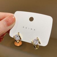 Women's Luxurious Geometric Brass Earrings Plating Zircon Clip&cuff Earrings 1 Set main image 3
