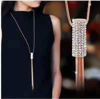 Women's Glam Fashion Tassel Alloy Pendant Necklace Diamond Artificial Rhinestones Necklaces main image 2