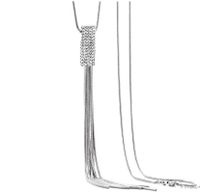 Women's Glam Fashion Tassel Alloy Pendant Necklace Diamond Artificial Rhinestones Necklaces sku image 1