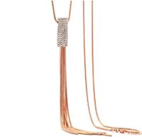 Women's Glam Fashion Tassel Alloy Pendant Necklace Diamond Artificial Rhinestones Necklaces sku image 2