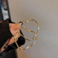Simple Style Heart Shape Alloy Plating Earrings main image 3