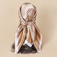 Elegant Stripe Satin Printing Silk Scarves sku image 3