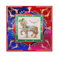 Elegant Horse Satin Printing Silk Scarves main image 4