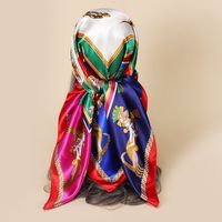 Bufandas Elegantes De Seda Con Estampado De Satén Y Flores sku image 1
