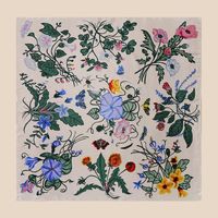 Elegant Flower Satin Printing Silk Scarves main image 2