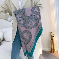 Fashion Multicolor Satin Printing Silk Scarves sku image 7