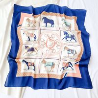 Fashion Horse Satin Printing Silk Scarves main image 2