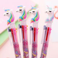 Cute Creative Fresh 6-color Unicorn Dream Rainbow Printed Ballpoint Pen main image 3