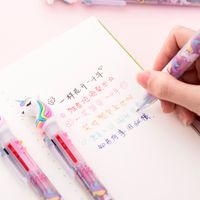 Cute Creative Fresh 6-color Unicorn Dream Rainbow Printed Ballpoint Pen main image 2