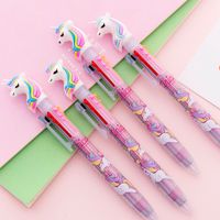 Cute Creative Fresh 6-color Unicorn Dream Rainbow Printed Ballpoint Pen sku image 1