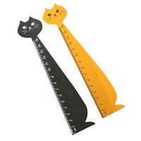 Cute Cartoon Cat Shape Solid Color Solid Wood Ruler Measuring Scale Student main image 4
