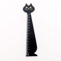 Cute Cartoon Cat Shape Solid Color Solid Wood Ruler Measuring Scale Student sku image 2