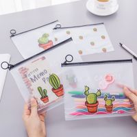 File Transparent Frosted Cactus Large Capacity Student Stationery Pencil Case main image 1
