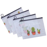 File Transparent Frosted Cactus Large Capacity Student Stationery Pencil Case main image 5