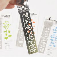 Simple Hollow Delicate Metal Bookmark With Scale Ruler Creative Multifunctional Exquisite Painting Icon Model Ruler main image 5
