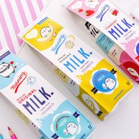 Cartoon Niedliche Milch Muster Mädchen Einfache Große Kapazität Schreibwaren Tasche main image 5