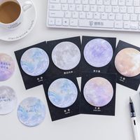 Japan And South Korea Stationery Creative Planet Series Sticky Notes Round Tear-off Note Small Notebook Office Memo Note Sticker main image 3