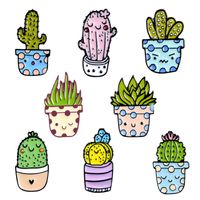 Mignon Cactus Alliage Vernis Au Four Broches main image 4