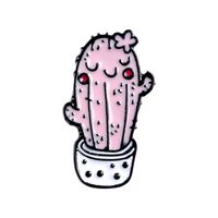 Cute Cactus Alloy Stoving Varnish Brooches sku image 1
