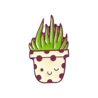 Cute Cactus Alloy Stoving Varnish Brooches sku image 2