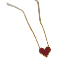 Romantic Cross Heart Shape Stainless Steel Necklace Plating Stainless Steel Necklaces main image 2
