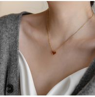 Romantic Cross Heart Shape Stainless Steel Necklace Plating Stainless Steel Necklaces main image 6