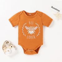 Lindo Letra Insecto Algodón Impresión Ropa De Bebé main image 1