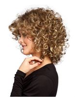 Retro High Temperature Wire Side Fringe Short Curly Hair Wigs main image 5
