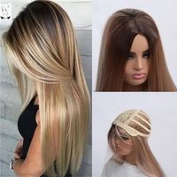 Fashion High Temperature Wire Centre Parting Long Straight Hair Wigs main image 6