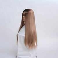 Fashion High Temperature Wire Centre Parting Long Straight Hair Wigs main image 5