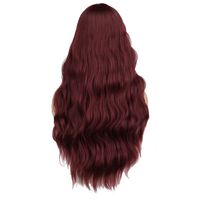 Fashion Wine Red High Temperature Wire Bangs Long Curly Hair Wigs main image 4