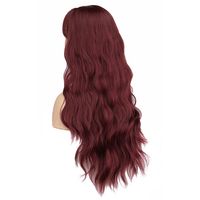 Fashion Wine Red High Temperature Wire Bangs Long Curly Hair Wigs main image 3