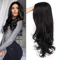 Exclusive For Cross-border European And American Style Wig Medium Black Long Curly Hair Synthetic Wigs Long Curly Hair Black European And American Wholesale sku image 1