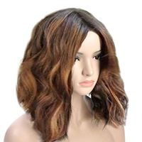 New Style Wig Female Black Brown Mixed Color Mid-length Curly Hair European And American Style Wig Rose Net Wigs main image 2