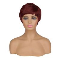 Women's Black Short Hair Wig Chemical Fiber Headgear Wholesale sku image 2